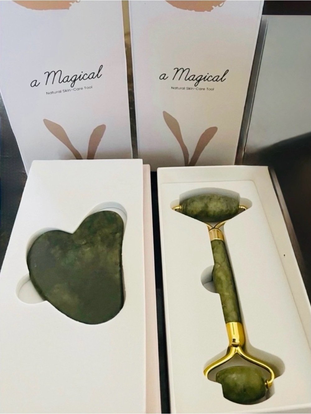 💥💥Magical Natural Skin-Care ✨ Jade Roller & Gua Sha facial tool 🦋🦋